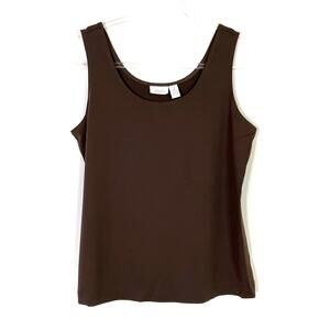 Chico's Brown Nylon Tank Top Scoop Neck Chicos 2/ US Womens Large